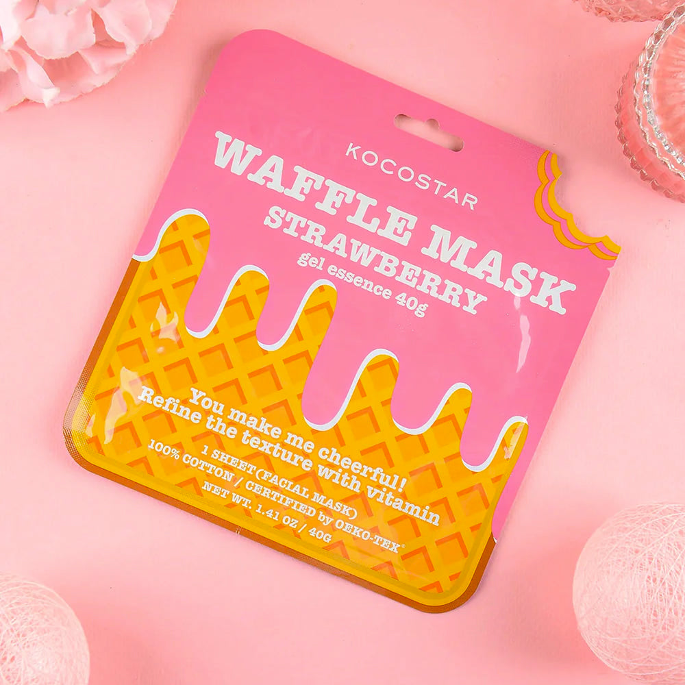 Waffle Mask Strawberry Kocostar | Moshi Moshi Mart