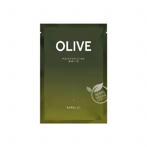 Front packaging of Barulab Clean Vegan Olive Mask Sheet