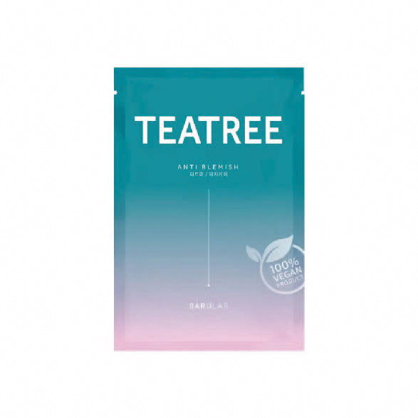 Front packaging of Barulab Clean Vegan Tea Tree Mask Sheet