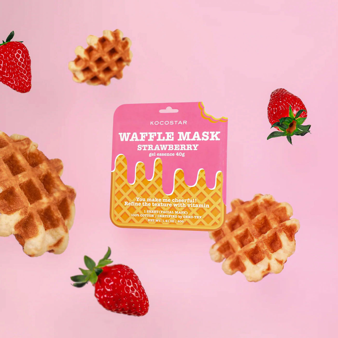 Waffle Mask Strawberry Kocostar | Moshi Moshi Mart