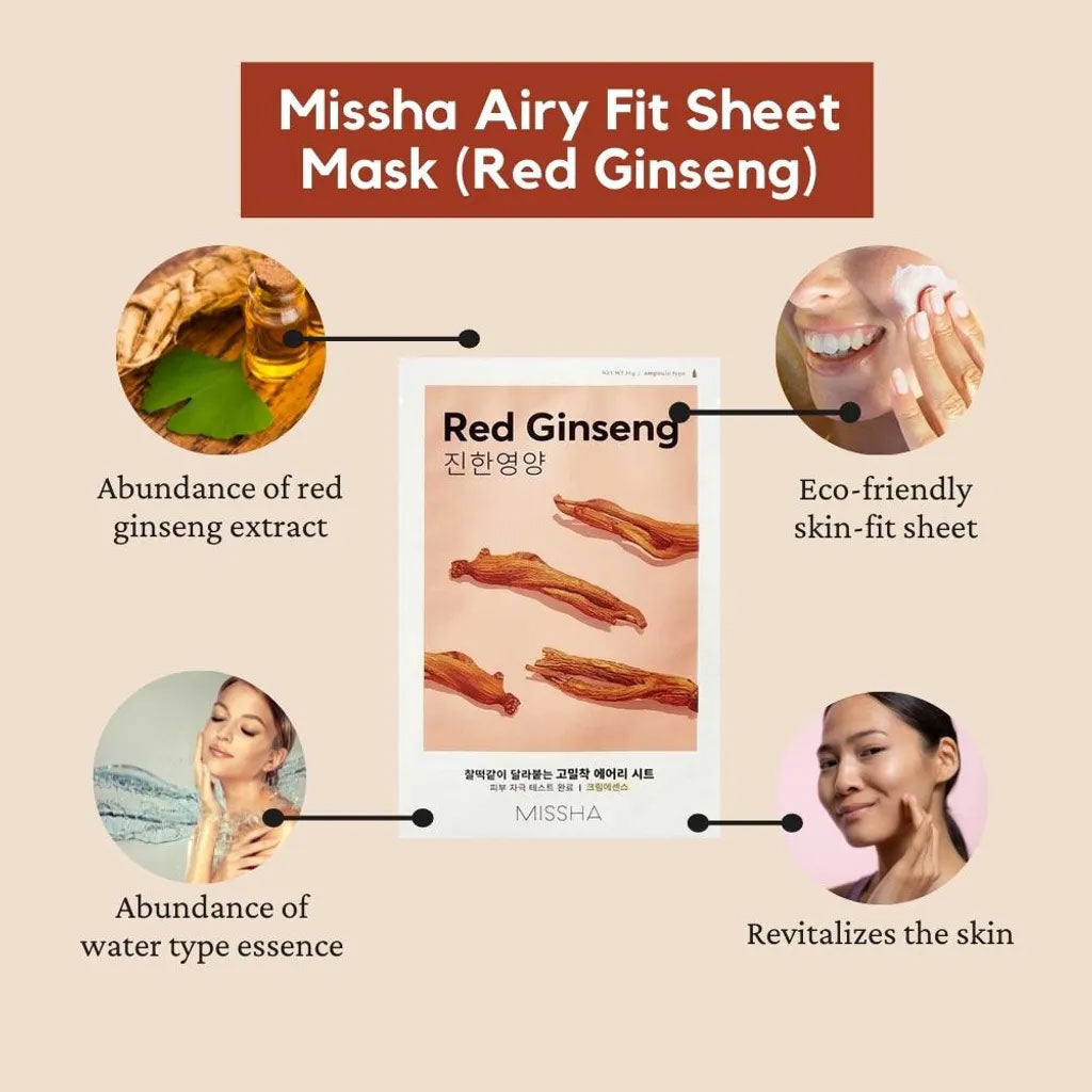 Red Ginseng Face Mask Missha | Moshi Moshi Mart